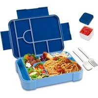 Agger Lunchbox Brotdose Kinder mit Fächern, 1330ML Jausenbox Kinder (Löffel & Gabel), Kinder Brotdose,Kinderfreundliche Verriegelung,BPA-Frei,Auslaufsicher