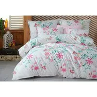 Buymax Bettwäsche Vilatis, Renforce: 100% Baumwolle, 2 teilig, Bettbezug-Set, 155x220 cm, mit Reißverschluss, Schmetterling Weiß Rosa