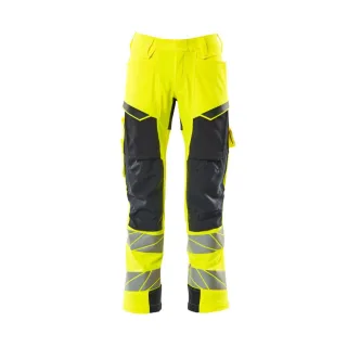MASCOT Herren Hose mit Knietaschen ACCELERATE SAFE Hi-vis Gelb / Schwarzblau 49 - 19079-511-17010-76C49