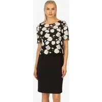 Kraimod Cocktailkleid mit Blumenmuster & Halbarm