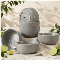 KONSIMO® Müslischale VICTO Schüssel-Set hergestellt in der EU, Steingut, (6-Personen Set, 6-tlg), spülmaschinengeeignet, mikrowellengeeignet, 6x Schale