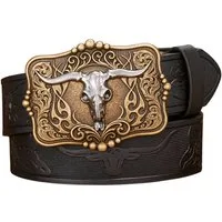Ware aus aller Welt Koppelgürtel Westerngürtel mit Longhorn-Schnalle – im authentischen Cowboy Style (1-St)