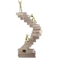 MF Skulptur Skulptur Wissensweg Bücher Treppe Creme Gold 30cm (1 St)