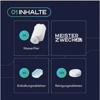 SIEMENS 1x Reinigungstabletten, 2x Entkalkungstabletten, 3x Wasserfilter Pflegeset (MEISTERZWECK4U, [- TZ80001 + TZ80002 + TZ70003 Pflegeset)