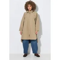 Ulla Popken Wintermantel Mantel Hemdkragen Oversized Kapuze Karofutter