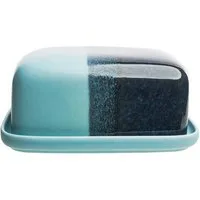 Tranquillo Butterdose INDUSTRIAL aus Steinzeug blau 17x13x7,5 cm spülmaschinengeeignet