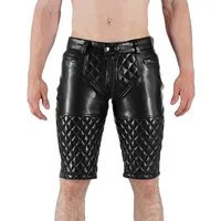 BOCKLE Lederhose Bockle® 5 GAY-ZIP FAUX Shorts PUSH-STRAP Kunstlederhose Leder Shorts