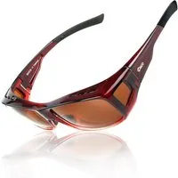 LuxusKollektion Sonnenbrille Sonnenbrille Herren Damen Polarisiert UV400 Fit Over L Wein Rot Braun