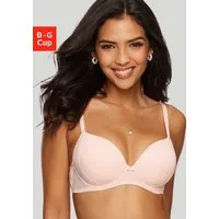 LASCANA Schalen-BH Bügel-BH, T-Shirt-BH mit dekorativer Spitze am Cup & hübschen Zierträgern, Dessous