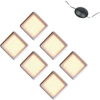 kalb Unterschrankleuchte LED Vitrinenleuchte 3000K 1-10er Set 12V Fußschalter, Unterbauleuchte, 6er Set, Warmweiß