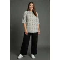 Laura Scott CURVE Anzug Große Größen (Set, Shirt + Hose) für Frühling und Sommer, figurumspielend, mit 3/4-Ärmeln, bedruckt