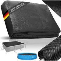tectake Pool-Abdeckplane Solorientalischdeckung - leichte, zuschneidbare Schutzfolie (Poolabdeckung, in schwarz), Effiziente Wassererwärmung durch Solarfolie