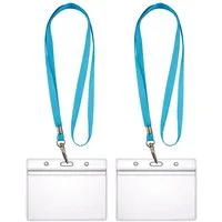 WEBBOMB Schlüsselanhänger 2x Ausweishalter ZIP Kartenhalter komplett mit2x Lanyard Schlüsselband