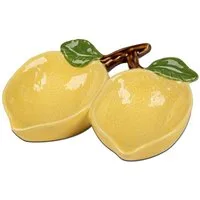 formano Dekovase Limone Zitronen, Höhe: 8cm, Farbe: Weiß, Motiv: Zitronen