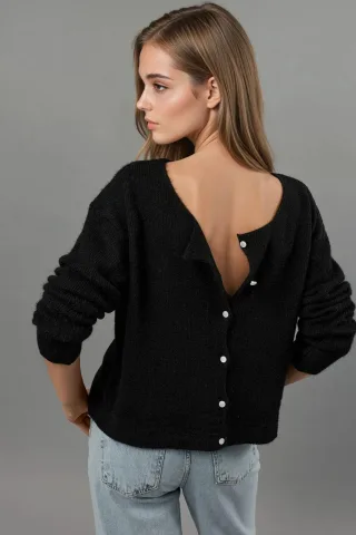 Ultraweicher Rundhalsausschnitt mit Knöpfen wendbarer Cardigan