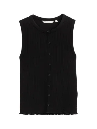 Denim Tom Tailor - Top mit Knopfleiste deep black - Gr. - XS