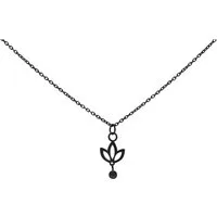 Wildcat Kette mit Anhänger Dangling Lily Kette - Schwarz, Chirurgenstahl 316L - wasserfest, langlebig, hautverträglich