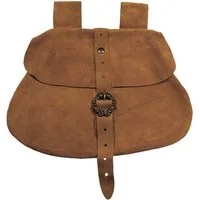 Andracor Kostüm Leder Gürteltasche - Mittelalter LARP Reenactment, Hochwertige Mittelalter Gürteltasche aus Veloursleder von Andracor, h