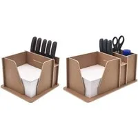 HR Direktverkauf GmbH Organizer Schreibtisch Organizer mit Zettelbox und Stiftehalter - 2 Varianten, mit praktischem Stifthalter