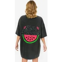 Worldclassca Print-Shirt Worldclassca Oversized HELLO SUMMER Print T-Shirt Tee Sommer Oberteil