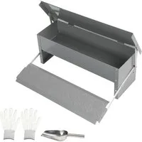 Clanmacy Futterautomat Automatischer Hühner Futterautomat Geflügel Mit Rattensicher Füßen, Verzinkter Stahl Futtertrog für Geflügel Hühner, Enten, Gänse, 5KG