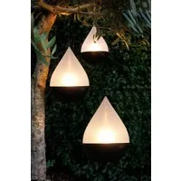 Arnusa LED Solarleuchte Gartenlampe Tropfen 3er Set Laterne Solar Tischleuchte hängend, Dämmerungssensor, LED fest integriert, Warm-Weiß, zum Aufhängen oder Stellen