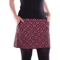 Vishes Minirock Damen Mini-Rock Baumwolle Kreise-Druck elastischer Bund mit Taschen Alternative Bekleidung, Ethno, Hippie, Retro Style