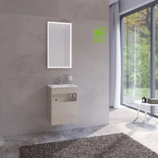 Keuco Stageline Waschtisch-Unterschrank 32822180001 Dekor Cashmere, Glas Cashmere klar, 46x62,5x38cm, ohne Elektrik, links
