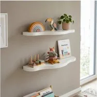 en.casa Kinderregal, Set, »Sirlstalo« Wellendesign 57 x 19 x 3 cm Weiß