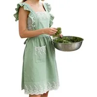 Agger Kochschürze Küchenschürzen für Damen Damenkleider-Gartenarbeitsschürze, (Elegant verstellbar mit Taschen), Zum Kochen, Backen, Reinigen, Arbeiten, Malen, Garten