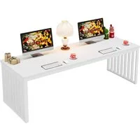 Tribesigns Schreibtisch 180 cm Computertisch Tisch Bürotisch mit Metallgestell (ohne Stuhl)