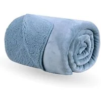 Wohndecke "Teddy Fleece" Wendedecke mit 2 Seiten, Bestlivings, 150x200cm, weiches Flanell, flauschiges Sherpa-Fleece, dichter Stoff