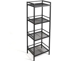 GarveeMore Bücherregal 3 /4 Tier Storage Rack Kohlenstoffstahl Bücherregal Eckenregal
