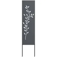 vidaXL Wandbild Garten Sichtschutz-Leinwand Floral Anthrazit 32 x 140 cm, (1 St)