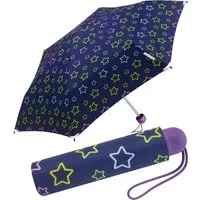 HAPPY RAIN Taschenregenschirm Mini Kinderschirm Basic reflektierend bedruckt, farbenfroh und fantasievoll
