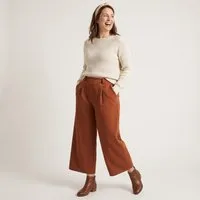 OriginalYou Culotte Stoffhose Damen Stretch Culotte Hose mit weitem Bein Middle Waist, mit elastischem Bund