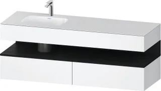 Duravit Qatego Einbauwaschtisch mit Konsolenwaschtischunterbau Weiß Matt 1600x500x600 mm - QA4795016 QA4795016180010