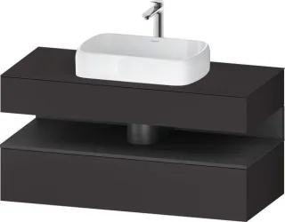 Duravit Qatego Konsolenwaschtischunterbau wandhängend Graphit Supermatt 1200x550x600 mm - QA47320498 QA4732049800010