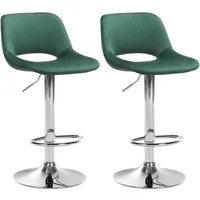 CLP Barhocker Camden (Set, 2er), mit Samt-Bezug, höhenverstellbar