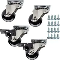 SO-TECH® Möbelrolle Lenkrollen SWIFT inkl. Schrauben, belastbar bis 35 kg / St., (4-St), Ø 35 mm, schwarz,mit / ohne Bremse (Feststeller)
