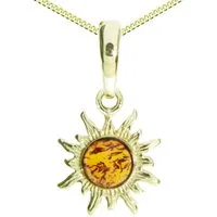 OSTSEE-SCHMUCK Kette mit Anhänger Ostsee-Schmuck Kette mit Anhänger Sonne 14 mm (2-tlg)