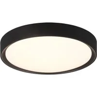 TRIO Leuchten LED Deckenleuchte, LED fest integriert, Warmweiß, Flache Badezimmer Lampe, Bad-Lampe Decke in Schwarz, Gäste WC, Ø 33cm