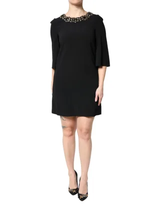 Verziertes Neck Shift Kleid