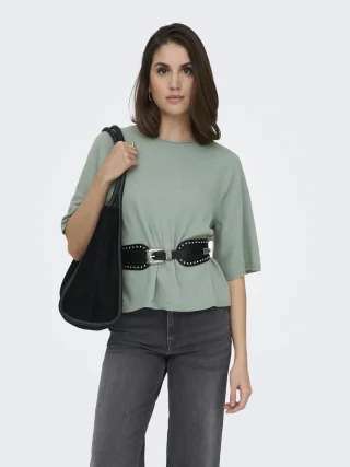 ONLY - ONLLOYAL 2/4 O-NECK KNT NOOS Chinois Green - Gr. - XS
