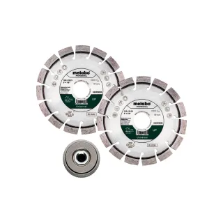 Metabo Set 2xDiamanttrennscheibe 125x22,23mm, UP + 1xQuickspannmutter M 14 - 628582000