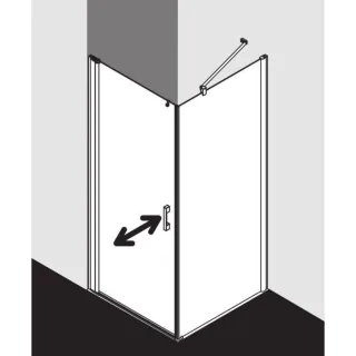 Kermi Pega Pendeltür 1-flügelig, bodenfrei PE1KL07518VAK 75x185cm, silber hochglanz, ESG klar, links, auf Duschwanne