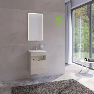 Keuco Stageline Waschtisch-Unterschrank 32822180002 Dekor Cashmere, Glas Cashmere klar, 46x62,5x38cm, ohne Elektrik, rechts
