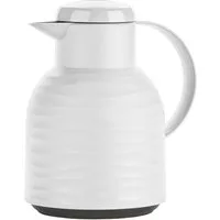 Emsa Isolierkanne Samba Wave, 1 l, Made in Germany, 12h warm/24h kalt, Quick-Press-Deckel, Glaskolben