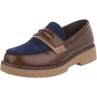 Ital-Design Elegante Damenkomfort-Schuhe mit Riemen für alle Anlässe Slipper (90169315) Blockabsatz Mokassins in Braun