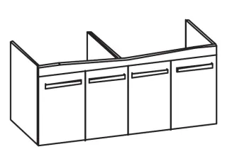 Artiqua 414 Waschtischunterschrank für Sentique 5126D0, 5126D1 Sanremo Eiche quer NB, 414-WU4T-V40-7 414-WU4T-V40-7145-428